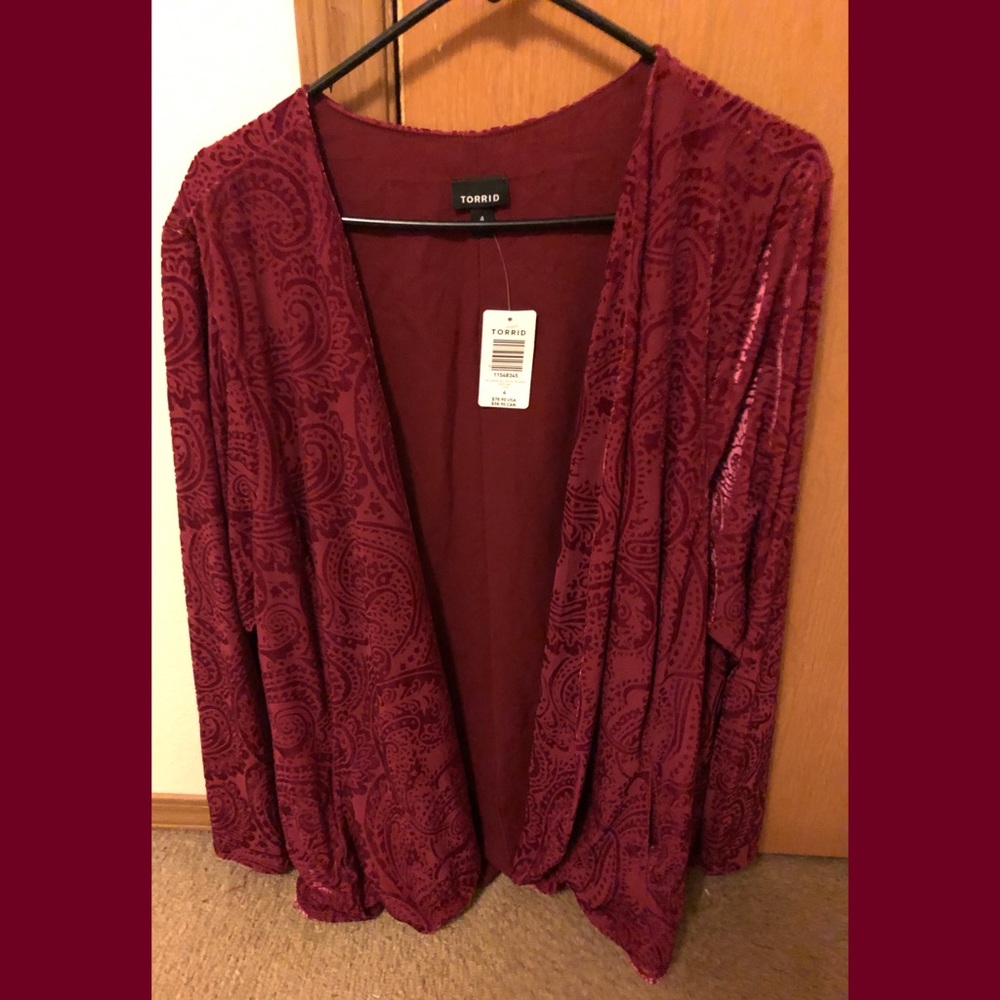 Torrid Beautiful Velvet  Cardigan/Jacket